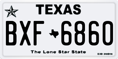 TX license plate BXF6860