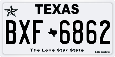 TX license plate BXF6862