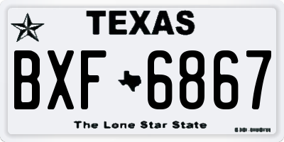 TX license plate BXF6867