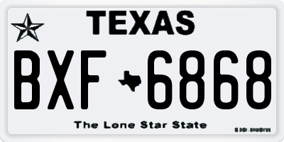 TX license plate BXF6868