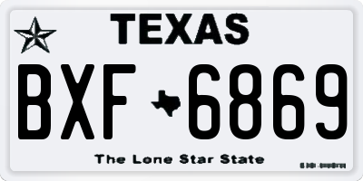 TX license plate BXF6869