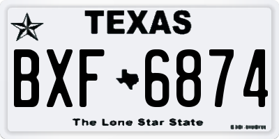 TX license plate BXF6874