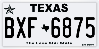 TX license plate BXF6875