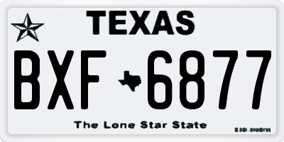 TX license plate BXF6877