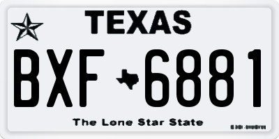 TX license plate BXF6881