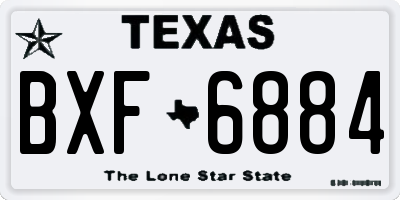 TX license plate BXF6884