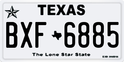 TX license plate BXF6885
