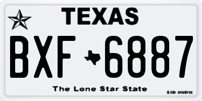 TX license plate BXF6887