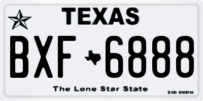TX license plate BXF6888