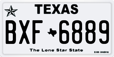 TX license plate BXF6889