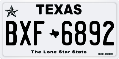 TX license plate BXF6892