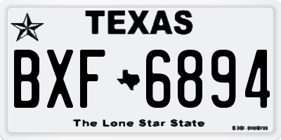 TX license plate BXF6894