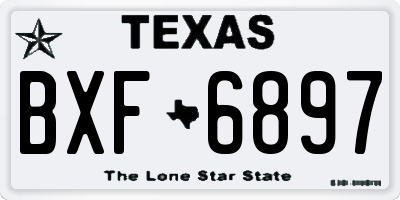 TX license plate BXF6897