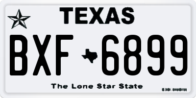 TX license plate BXF6899
