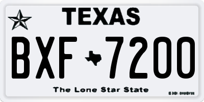 TX license plate BXF7200