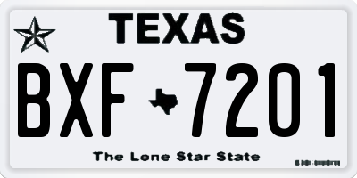 TX license plate BXF7201