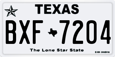 TX license plate BXF7204
