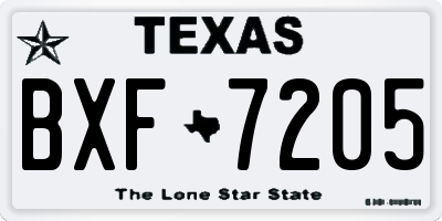 TX license plate BXF7205