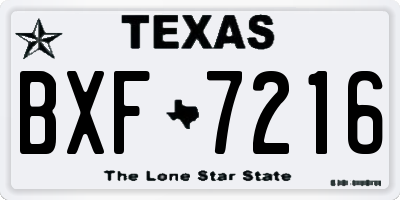 TX license plate BXF7216