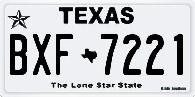 TX license plate BXF7221
