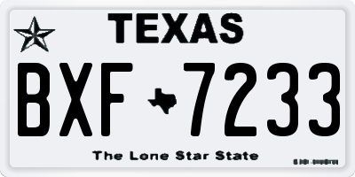 TX license plate BXF7233