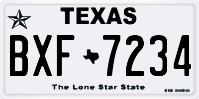 TX license plate BXF7234