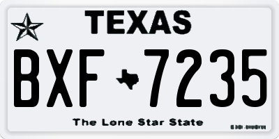 TX license plate BXF7235