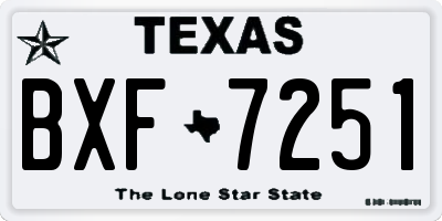 TX license plate BXF7251
