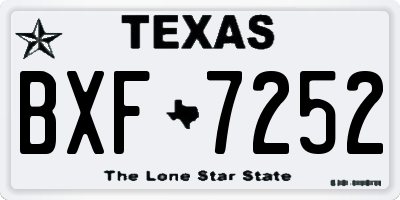 TX license plate BXF7252