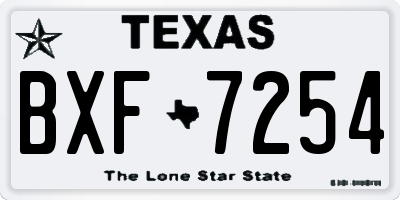 TX license plate BXF7254