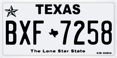 TX license plate BXF7258