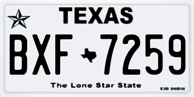 TX license plate BXF7259