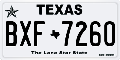 TX license plate BXF7260