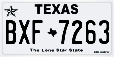 TX license plate BXF7263