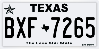 TX license plate BXF7265