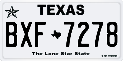 TX license plate BXF7278