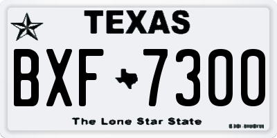 TX license plate BXF7300