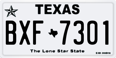 TX license plate BXF7301