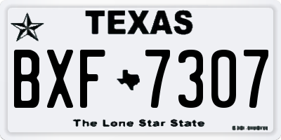 TX license plate BXF7307