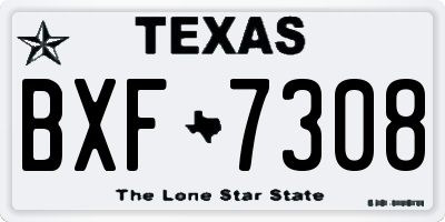 TX license plate BXF7308