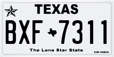 TX license plate BXF7311