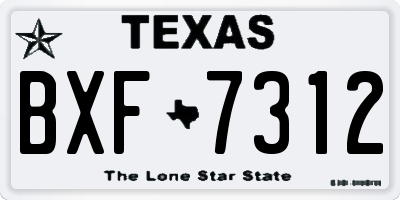 TX license plate BXF7312