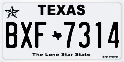 TX license plate BXF7314