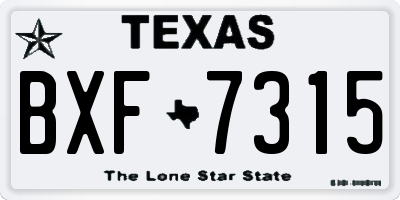 TX license plate BXF7315