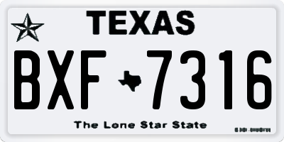 TX license plate BXF7316