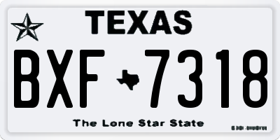 TX license plate BXF7318