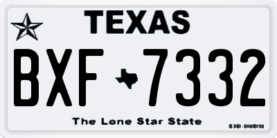 TX license plate BXF7332