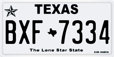 TX license plate BXF7334