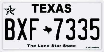 TX license plate BXF7335