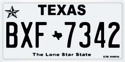 TX license plate BXF7342